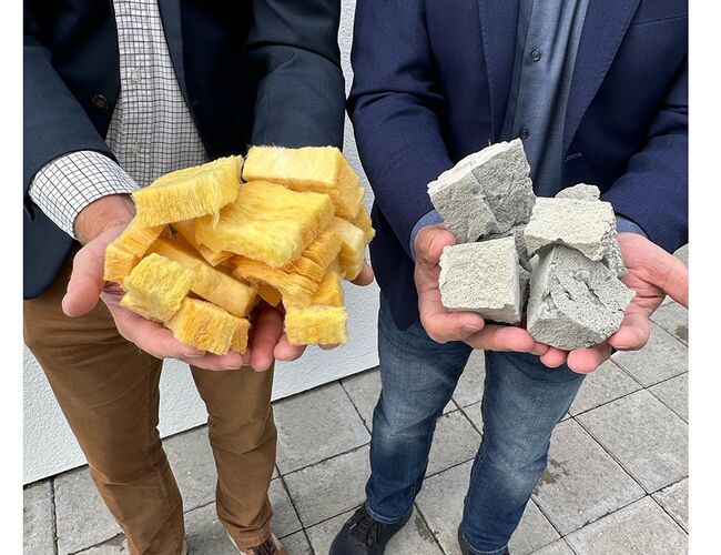 Resirkulert glassull skal nå brukes som råmateriale for skumglass. Foto: Glava