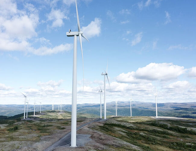 Stokkfjellet vindpark. Foto: Aneo