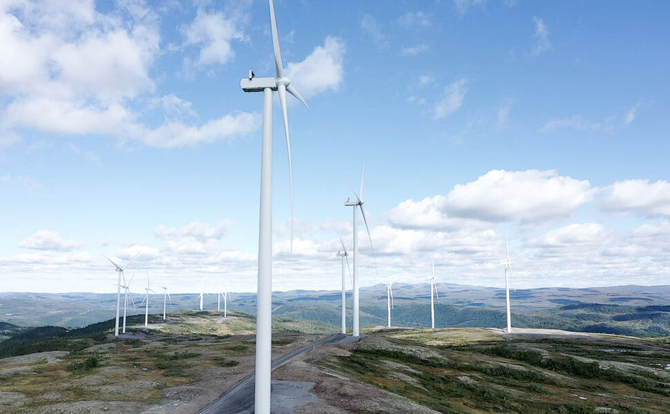 Stokkfjellet vindpark. Foto: Aneo