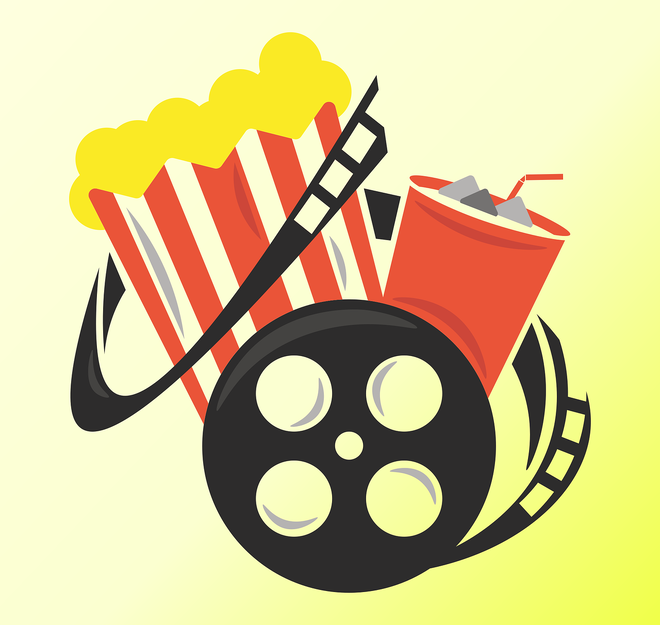Bilde av popcorn brus og gammeldags film
