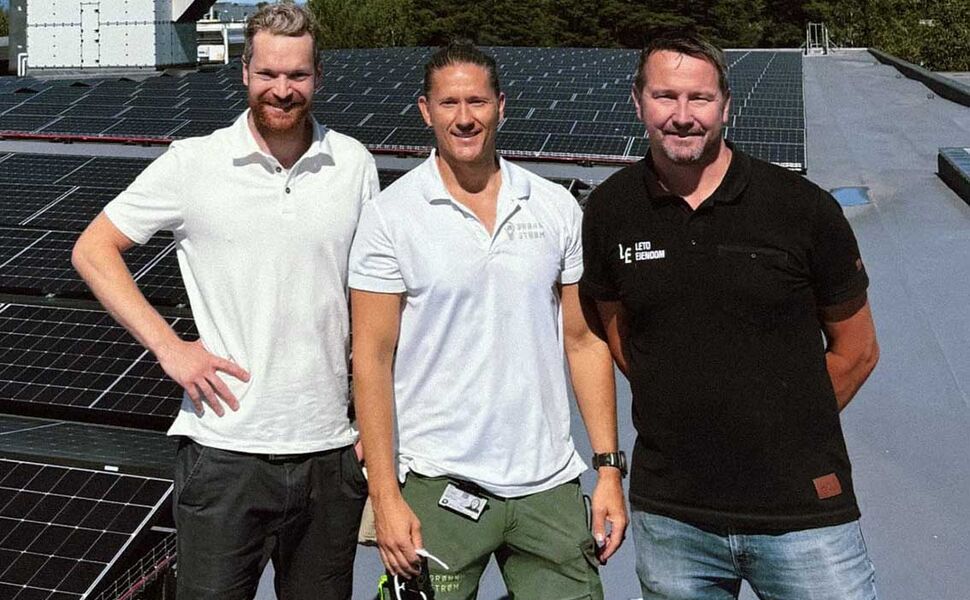 Fra venstre: Ole-Bjørn Horn (Sunday Power), Anders Rekdal (Grønn Strøm) og Trond Ola Rynning (Leto Eiendom). Foto: Sunday Power