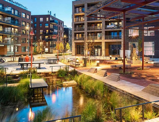 OBOS og Vollebekk torg vant Oslo byes arkitekturpris. Foto: Studio Oslo Landskapsarkitekter