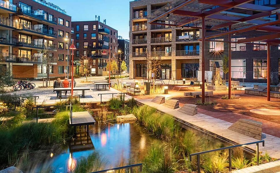 OBOS og Vollebekk torg vant Oslo byes arkitekturpris. Foto: Studio Oslo Landskapsarkitekter