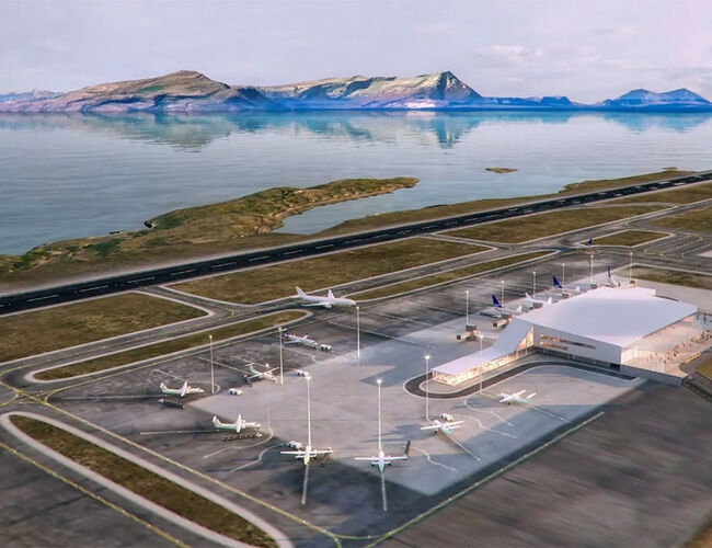 Bodø flyplass. Illustrasjon: HENT LPO Arkitekter og Archus Arkitekter