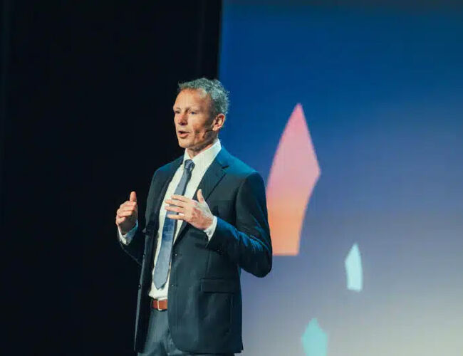Leder i ZERO, Stig Schjølset, på Zerokonferansen 2024. Foto: Kevin Dahlman