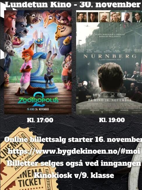 Plakat med kinoreklame 30.11.25