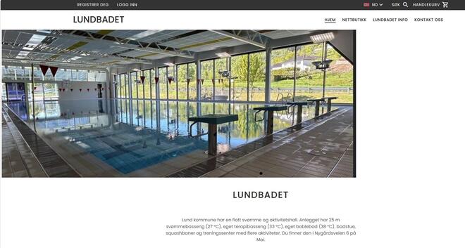 Bilde av nettbutikksiden til Lundbadet