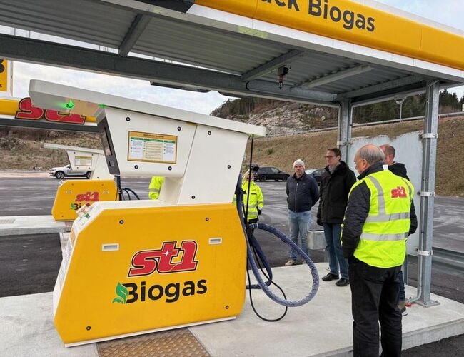 Her åpnes St1s første biogass-stasjon i Norge. Foto: St1