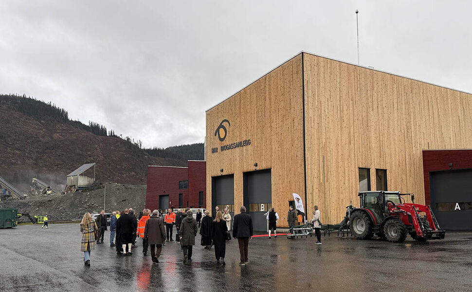 Ved BIRs biogassanlegg på Voss skal matavfall og kumøkk bli til fornybar biogass og næringsrik biogjødsel. Foto: BIR