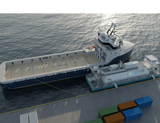 Innen 2029 kan alle fartøy, norske som utenlandske, fylle ammoniakk på Mongstad, i Florø og i Risavika. Anleggene ligger strategisk til på Vestlandet både for Nordsjøens offshoretrafikk og annen kysttrafikk. Illustrasjon: Azane Fuel Solutions Innen 2029 kan alle fartøy, norske som utenlandske, fylle ammoniakk på Mongstad, i Florø og i Risavika. Anleggene ligger strategisk til på Vestlandet både for Nordsjøens offshoretrafikk og annen kysttrafikk. Illustrasjon: Azane Fuel Solutions