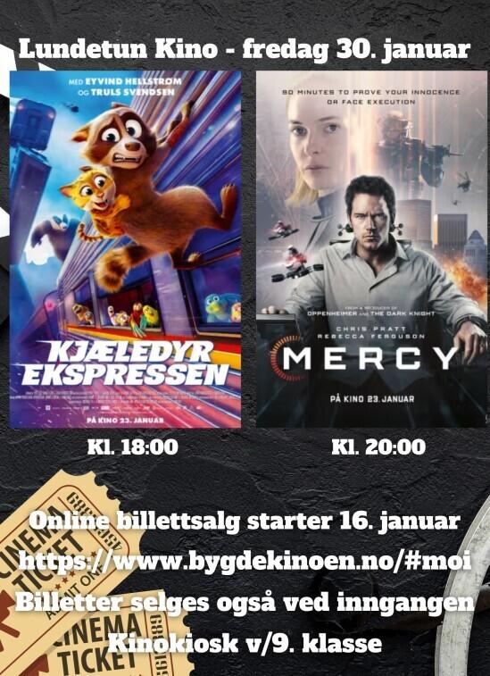 Viser reklame for en barne- og en voksenfilm på kino