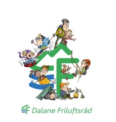 Dalane Friluftsråd sin logo med  personer som er i aktivitet