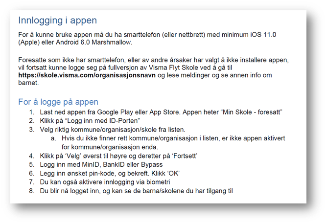Brukerveiledning hvordan logge på Visma