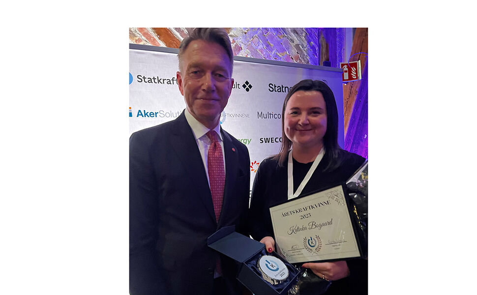 Energiminister Terje Aasland og Katinka Bogaard. Foto: Mari Reitan