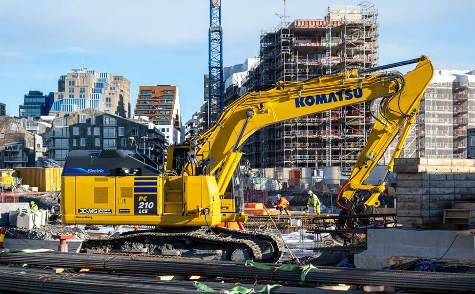 Byggingen av Bjørvika ungdomsskole er ett av mange prosjekter i Oslo som gjennomføres utslippsfritt. Foto: Rikke Dahl Monsen