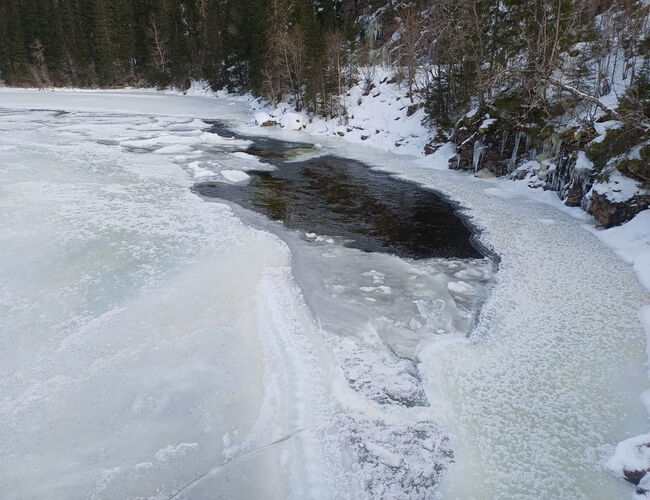Sandøla i Grong i Nord-Trøndelag 1. februar 2026 . Foto: NVE v/Severin Skattum