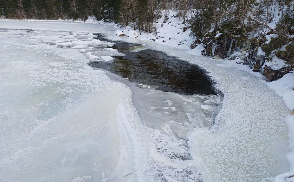 Sandøla i Grong i Nord-Trøndelag 1. februar 2026 . Foto: NVE v/Severin Skattum