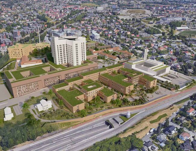 Illustrasjon av Nye Aker Sykehus. Foto: Helse Sør-Øst RHF og prosjekteringsgruppen Team Aker ANS Illustrasjon av Nye Aker Sykehus. Foto: Helse Sør-Øst RHF og prosjekteringsgruppen Team Aker ANS