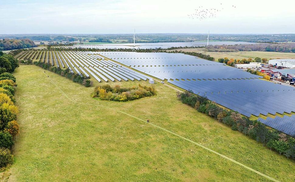 Illustrasjon Solcellepark Nagbøl. Foto: Ænergy Illustrasjon Solcellepark Nagbøl. Foto: Ænergy