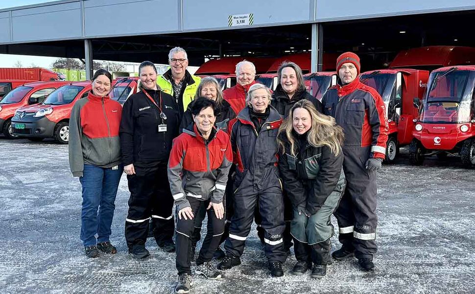 Postbudene ved terminalen i Fredrikstad kjører nå helelektrisk, akkurat som resten av kollegene i Østfold fylke. Foto: Posten Bring Postbudene ved terminalen i Fredrikstad kjører nå helelektrisk, akkurat som resten av kollegene i Østfold fylke. Foto: Posten Bring