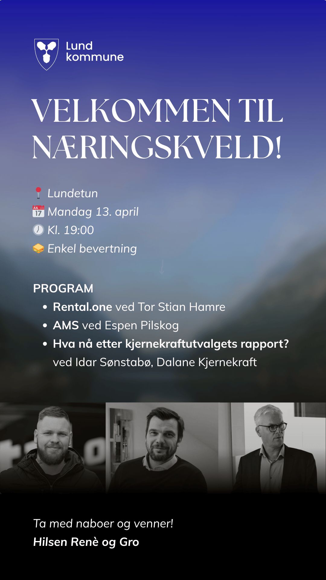 Invitasjon til næringskveld 13.04.2026