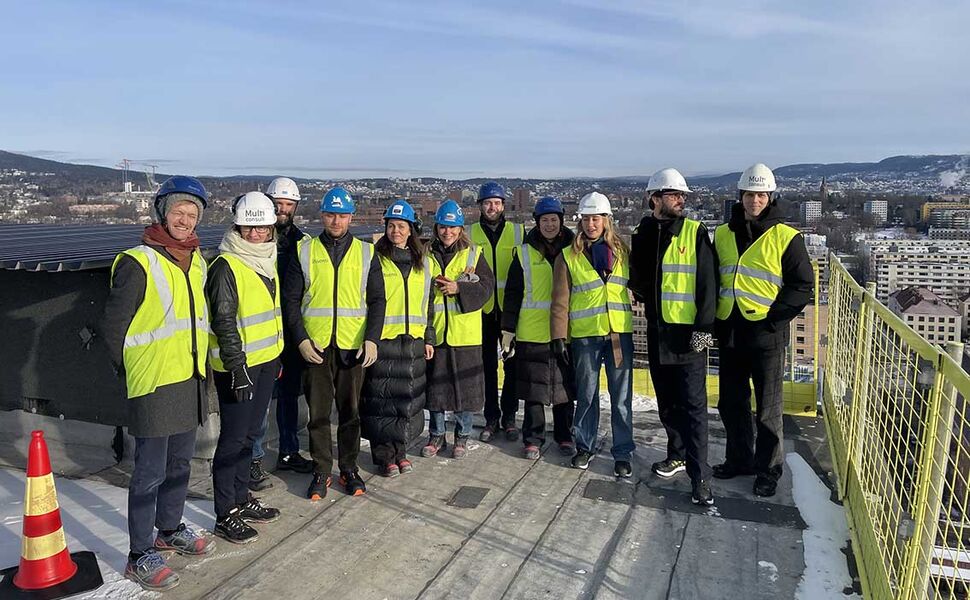 Representanter fra Nordic Circularity Pilot Program på byggeplass i Oslo. Foto: Multiconsult