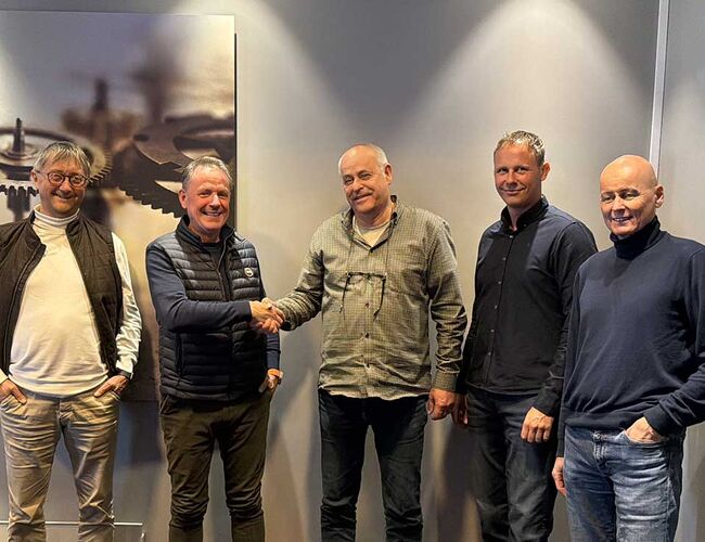 Johannes Helgevold, Bjørn Tollefsen, Trond Andersen, Henning Moen og Kjell Reidar Austdal. Foto: Tekni Gruppen