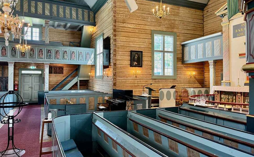 Finn varmepumpen – innedelen er godt skjult. Foto: Øystein F. Ramstad, Lindesnes kirkelige fellesråd