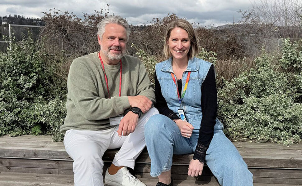 Tommy Bønsnes, CEO i TGN Energy og Kine Ryberg Strupstad, leder for Peak Shaper i Eidsiva Vekst. Foto: Eidsiva