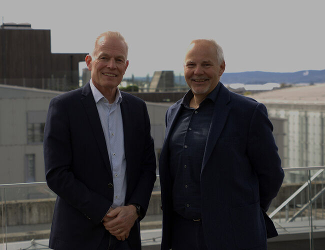 Fra venstre: Ben Gjerland, daglig leder i NHO Elektro Automasjon og styreleder Karl Renaas. Foto: NHO Elektro