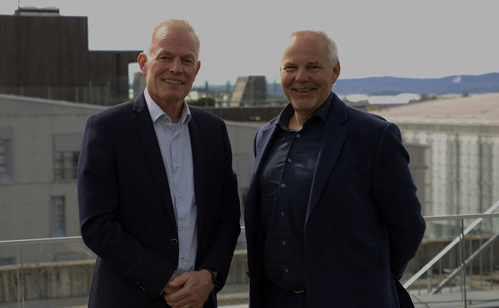 Fra venstre: Ben Gjerland, daglig leder i NHO Elektro Automasjon og styreleder Karl Renaas. Foto: NHO Elektro