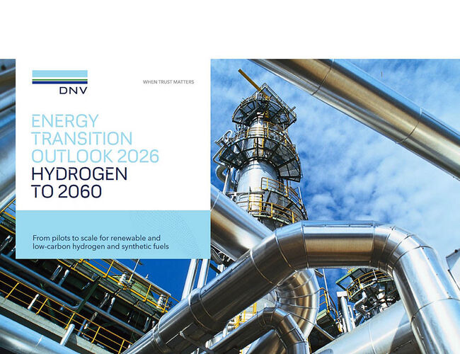 En ny rapport fra DNV viser at hydrogen fortsatt vil spille en viktig rolle i den globale energiomstillingen, men at utviklingen går saktere enn forventet. Foto: DNV