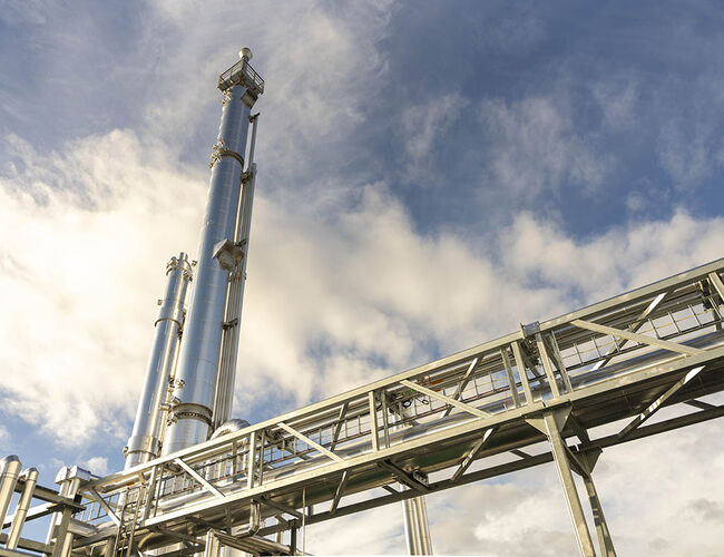 Enova lanserer nå støtteordninger både for karbonfangst og for mottaksterminaler for CO2. Bildet er fra et Enova-støttet karbonfangstanlegg på Rakkestad. Foto: Øystein Sandø / Enova SF