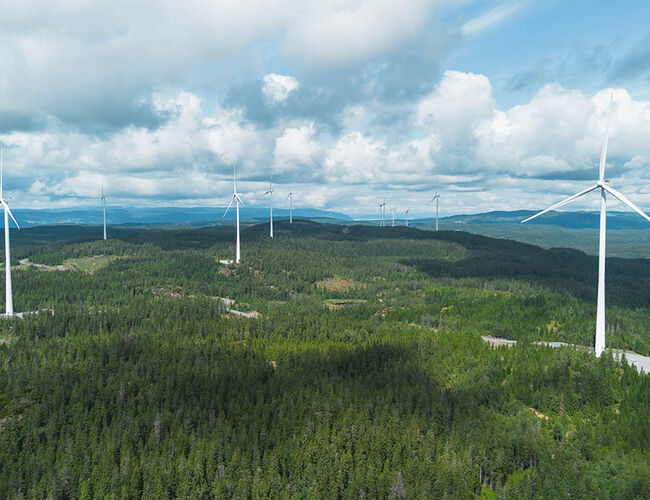 Bildet er fra Songkjølen i Odal Vindkraftverk. Foto: Akershus Energi