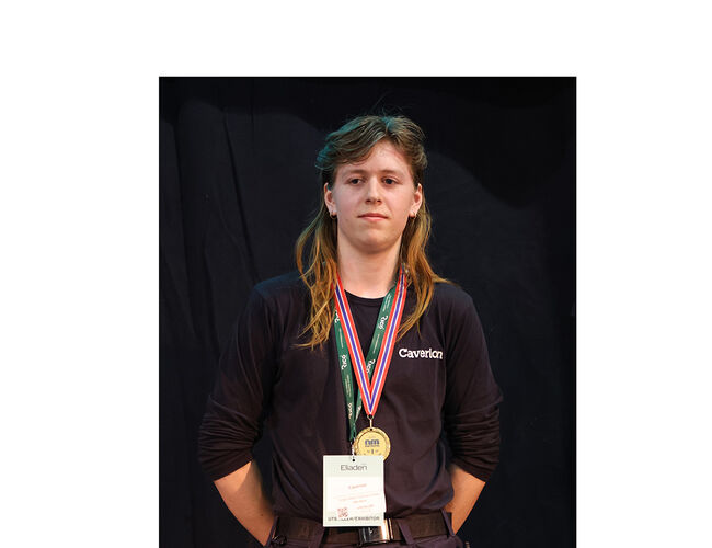 Brage Martin Eilertsen Vedaa (19) fra Bergen vant NM i elektrofaget. Han jobber til daglig i Caverion avd. Bergen. Foto: Adrian Pettersen Brage Martin Eilertsen Vedaa (19) fra Bergen vant NM i elektrofaget. Han jobber til daglig i Caverion avd. Bergen. Foto: Adrian Pettersen