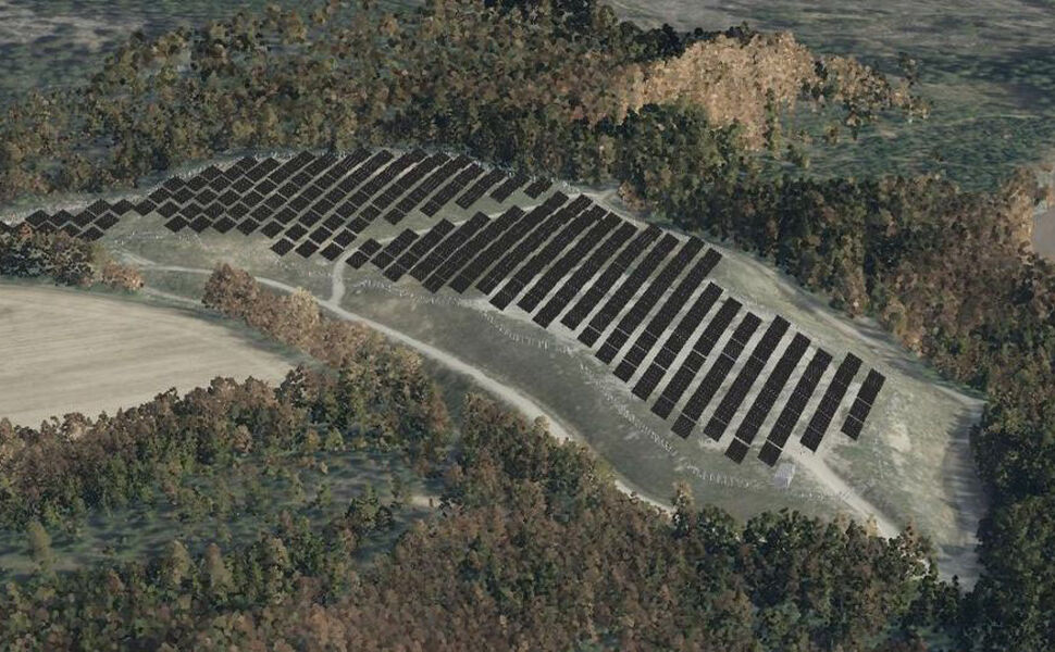 Illustrasjon av solkraftverket sett fra sørvest. Kilde:Østfold Energi Solkraft AS Illustrasjon av solkraftverket sett fra sørvest. Kilde:Østfold Energi Solkraft AS