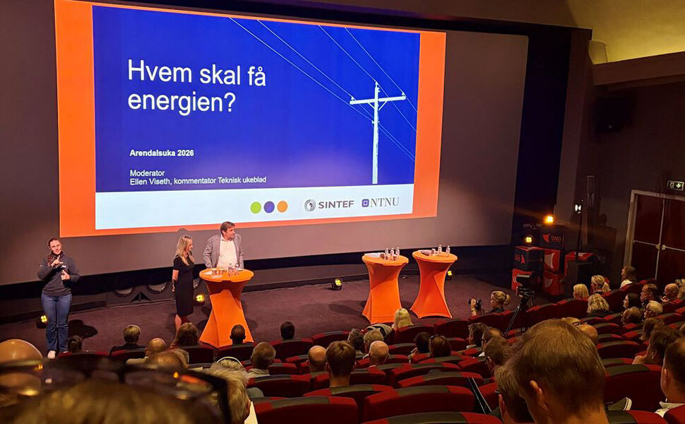 Rapporten Hvem skal få Energien? ble lansert under Arendalsuka 10. august. Foto: SINTEF Rapporten Hvem skal få Energien? ble lansert under Arendalsuka 10. august. Foto: SINTEF