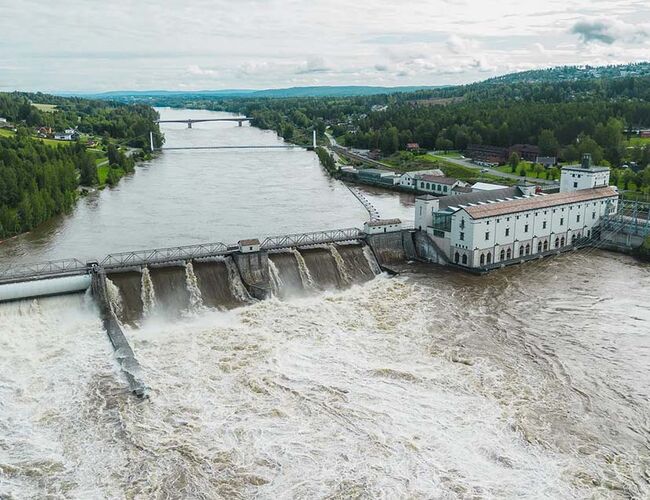 Rånåsfoss vannkraftverk. Foto: Akershus Energi Rånåsfoss vannkraftverk. Foto: Akershus Energi