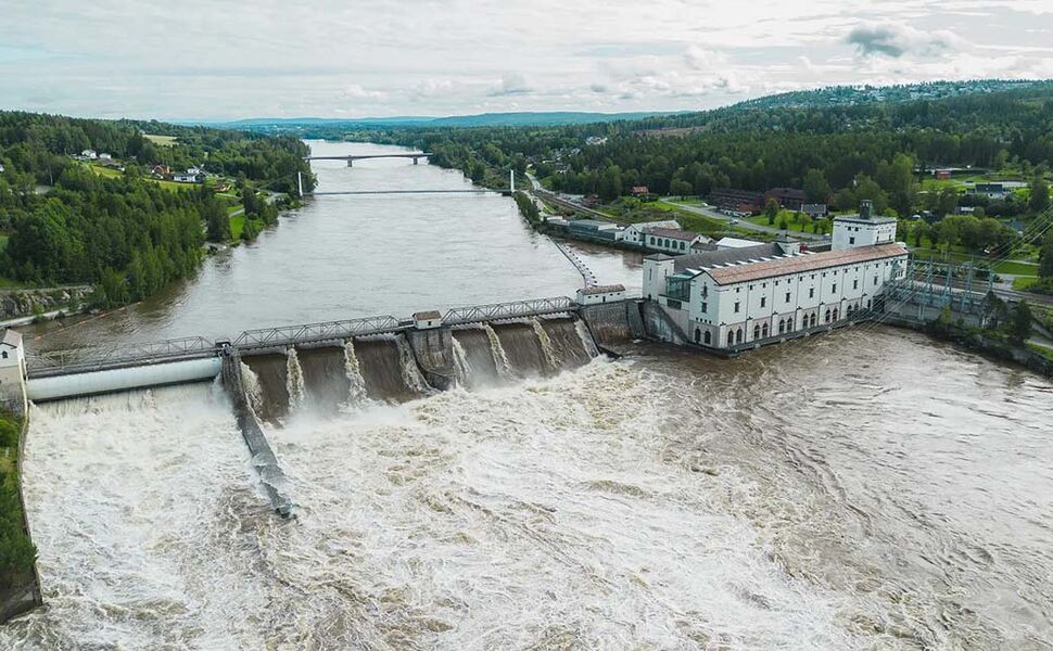 Rånåsfoss vannkraftverk. Foto: Akershus Energi Rånåsfoss vannkraftverk. Foto: Akershus Energi