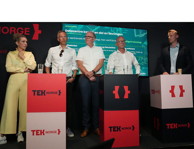 Undersøkelsen ble presentert under debatten «KI-kappløpet og energisikkerhet i Norge» på Arendalsuka. Foto: Schneider Electric Undersøkelsen ble presentert under debatten «KI-kappløpet og energisikkerhet i Norge» på Arendalsuka. Foto: Schneider Electric