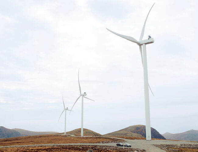 Vindturbiner på Stad. Foto: NVE