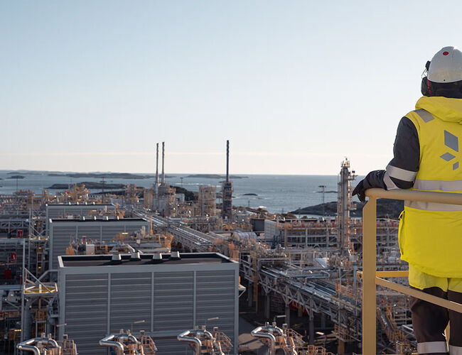 Prosessanlegget på Kollsnes vest for Bergen. Foto: Ole Jørgen Bratland / ©Equinor Prosessanlegget på Kollsnes vest for Bergen. Foto: Ole Jørgen Bratland / ©Equinor