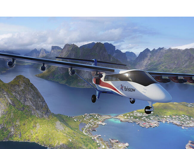Illustrasjon av flyet som skal demonstreres i Norge i 2027. Foto: Electra/Bristow
