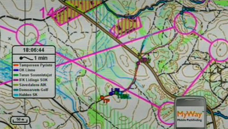 Jukola damer kartutsnitt.